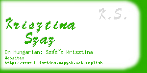 krisztina szaz business card